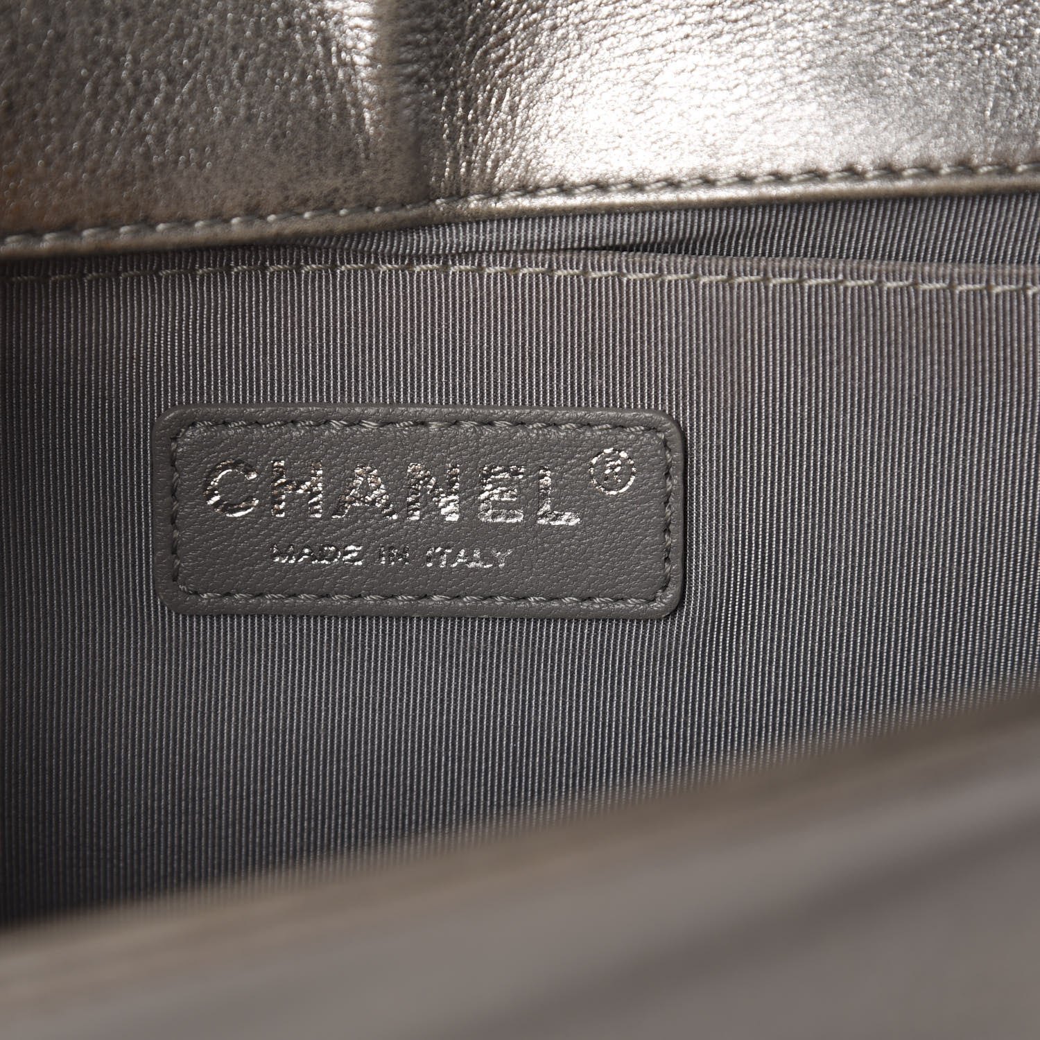 Chanel Metallic Calfskin Quilted Medium Boy Flap Silver 11 of 15