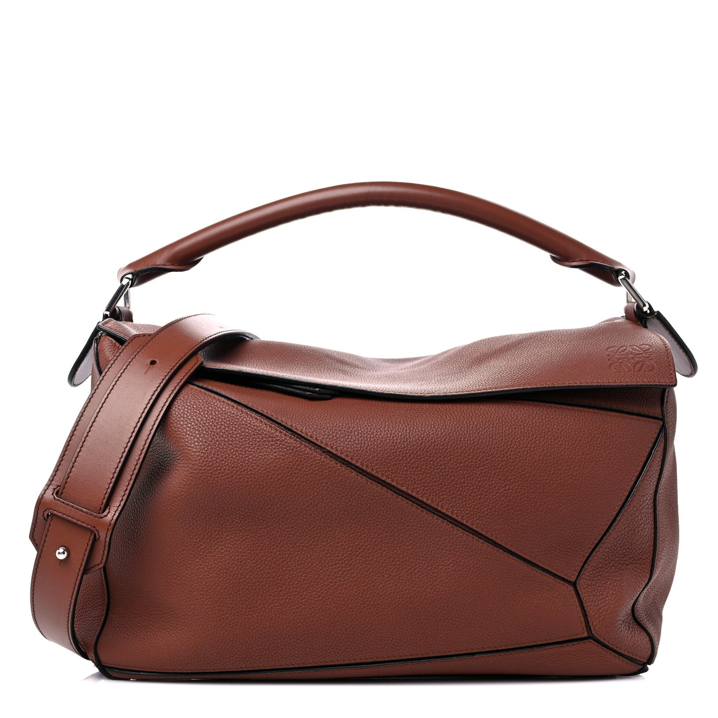 Calfskin Large Puzzle Bag Brown