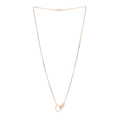 Cartier 18K Pink Gold Diamond Interlocking LOVE Necklace 3 of 4