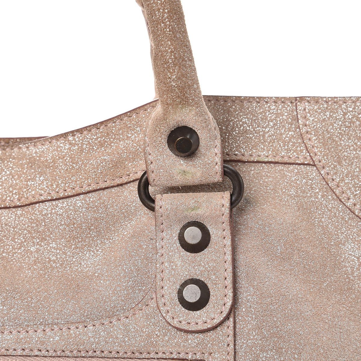 Metallic Craquele Calfskin Classic Hardware City Bois de Rose