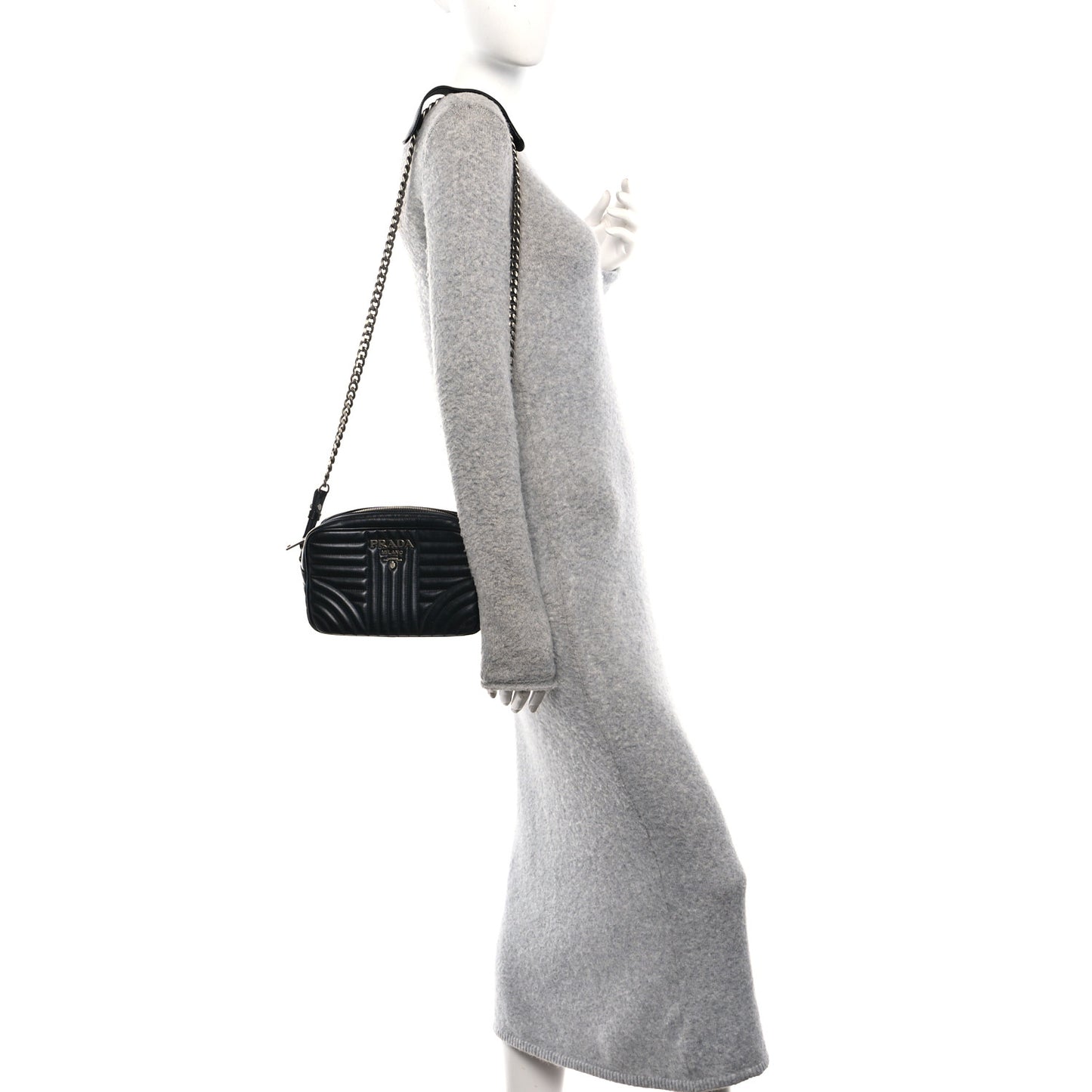 Soft Calfskin Diagramme Camera Bag Black