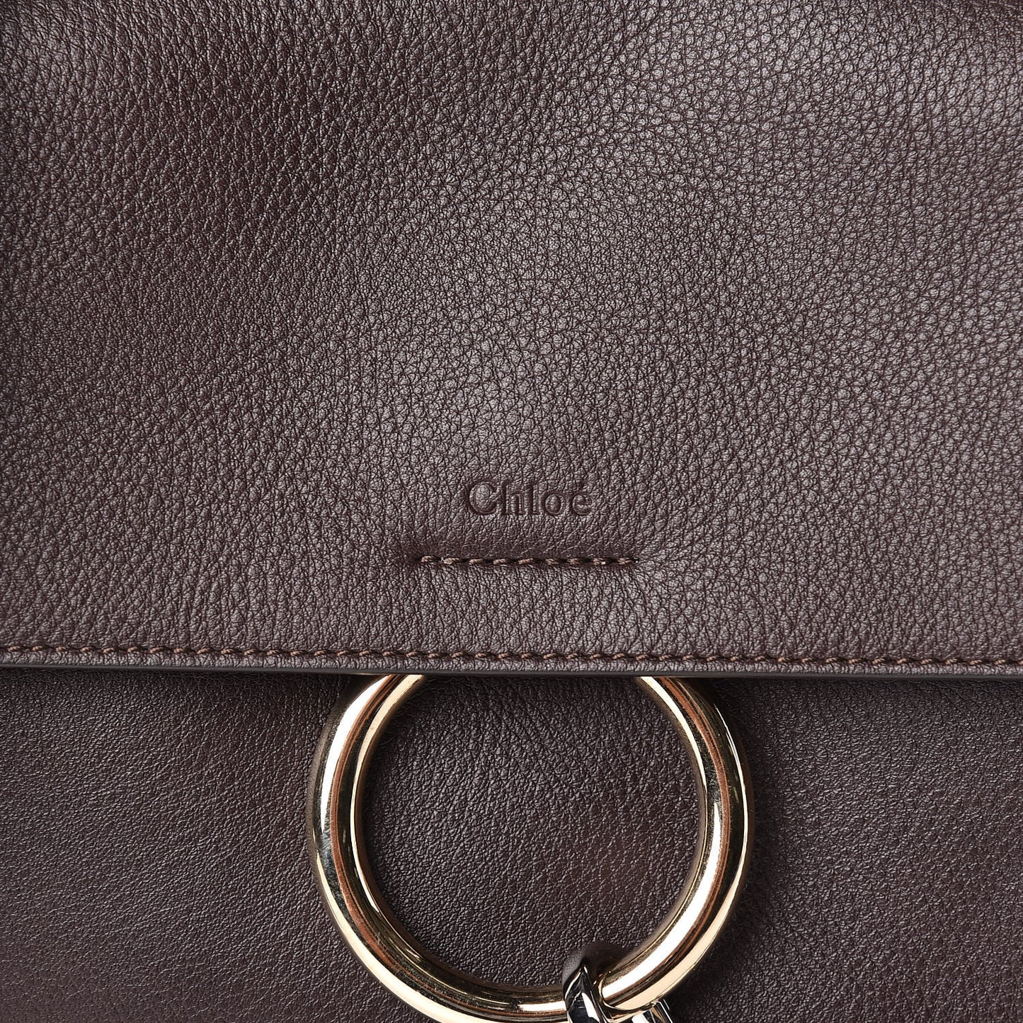 Calfskin Small Faye Day Shoulder Bag Carbon Brown