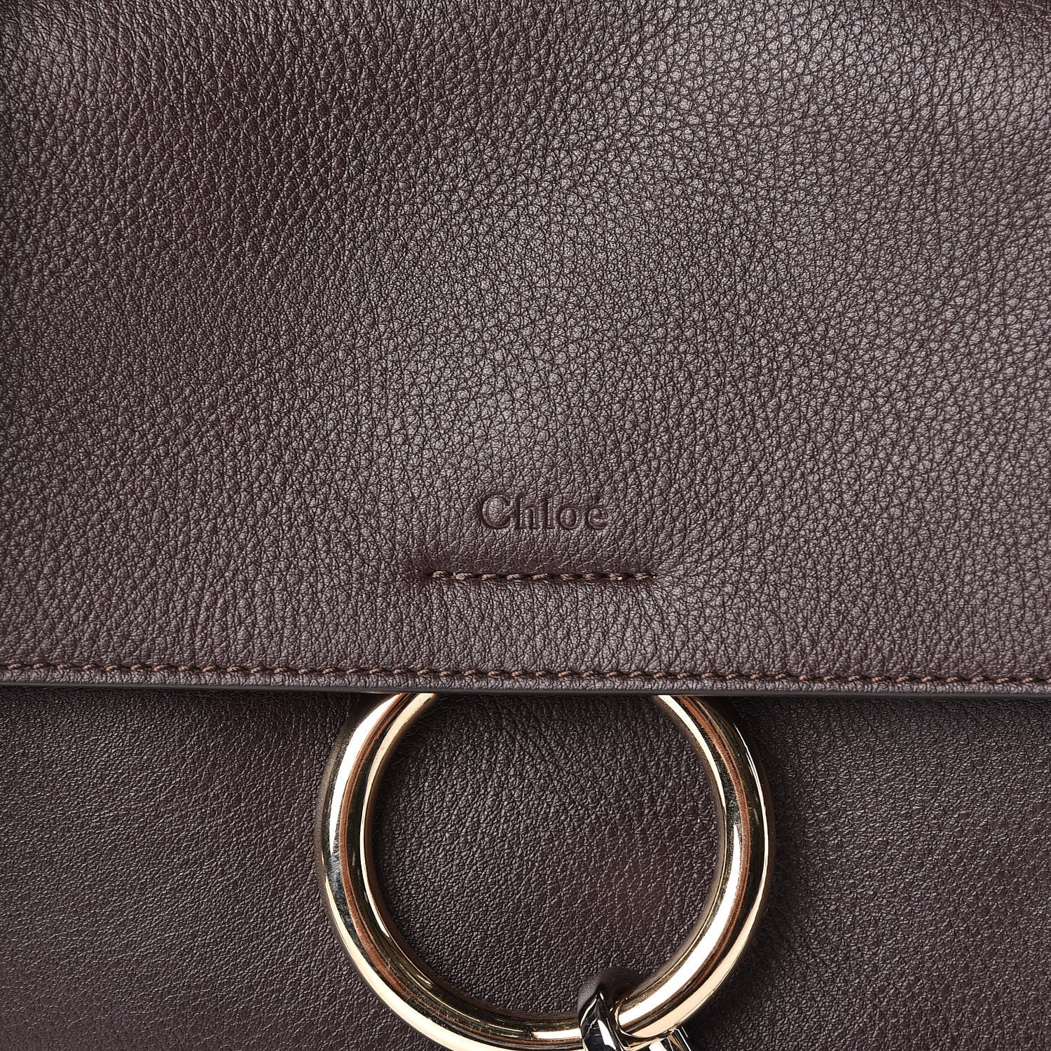 Chloe Calfskin Small Faye Day Shoulder Bag Carbon Brown 10 of 10