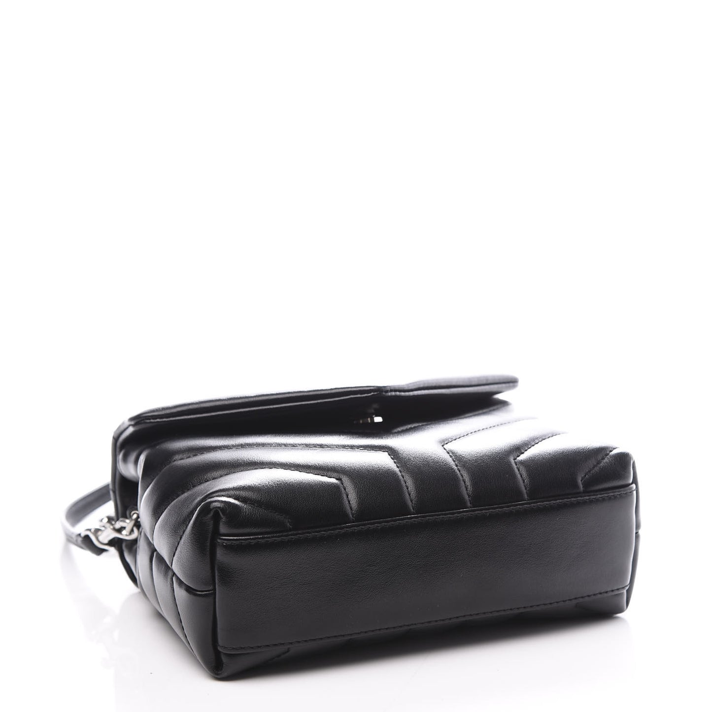 Calfskin Y Quilted Monogram Toy Loulou Crossbody Bag Black