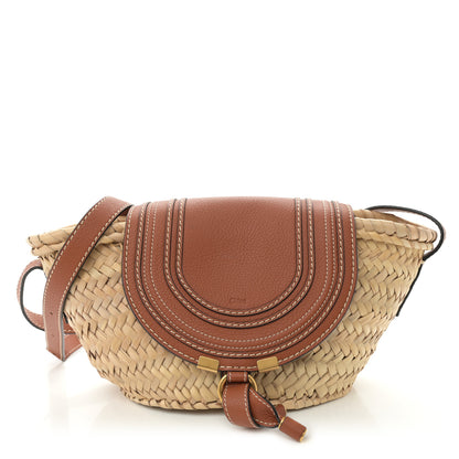 Chloe Raffia Calfskin Marcie Basket Tan 1 of 10