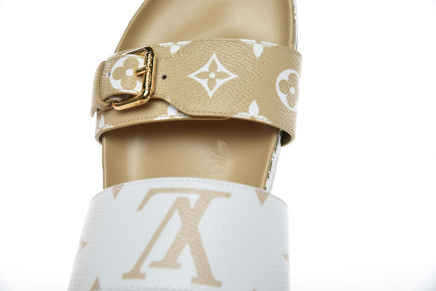 Louis Vuitton Monogram Giant Bom Dia Flat Mule Sandals 37 White Moka 11 of 12