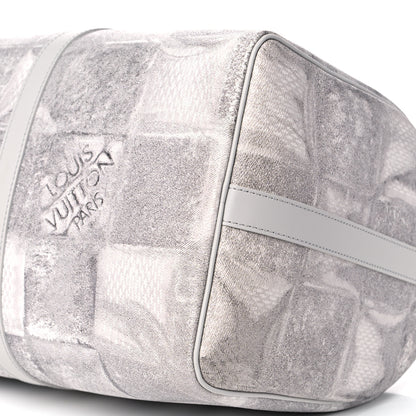 Louis Vuitton Damier Salt Keepall Bandouliere 50 Stone Grey 7 of 10