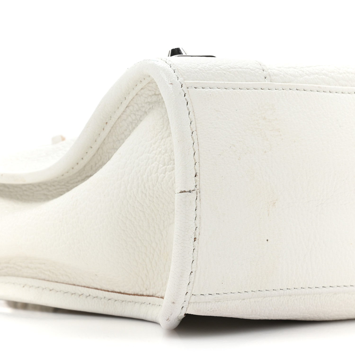 Balenciaga Chevre Silver Metallic Edge Hardware S City White 9 of 17