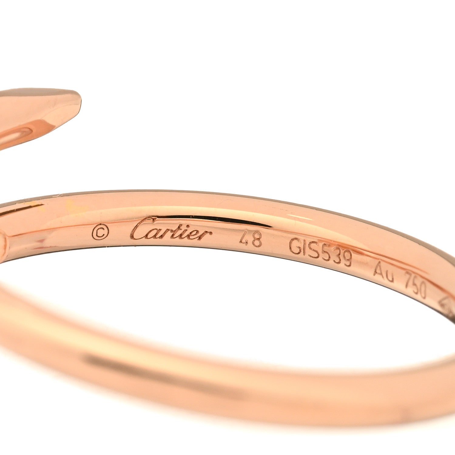 Cartier 18K Pink Gold Small Juste Un Clou Ring 48 4.5 2 of 3