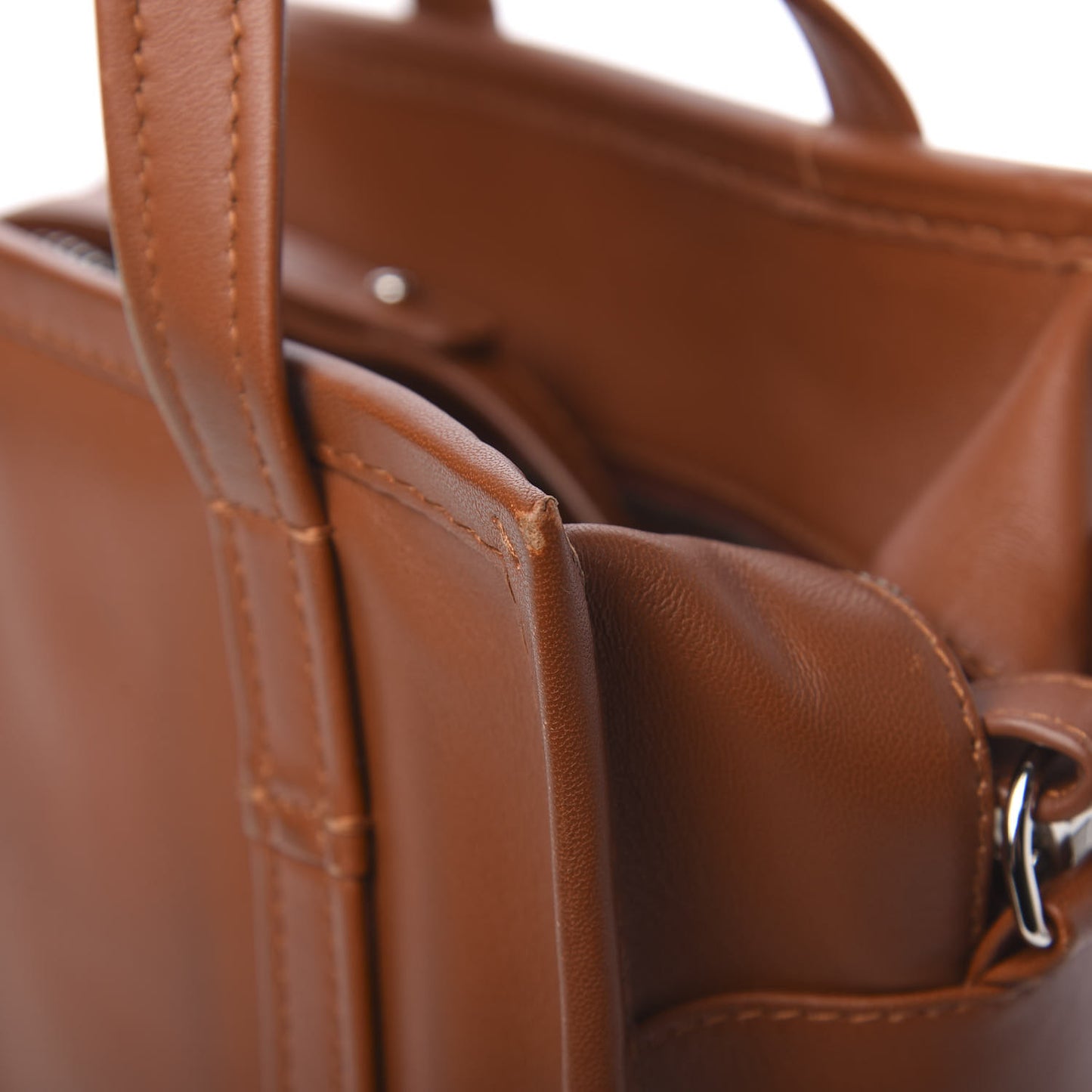 Agneau XS Bazar Shopper Tote Marron Fauve