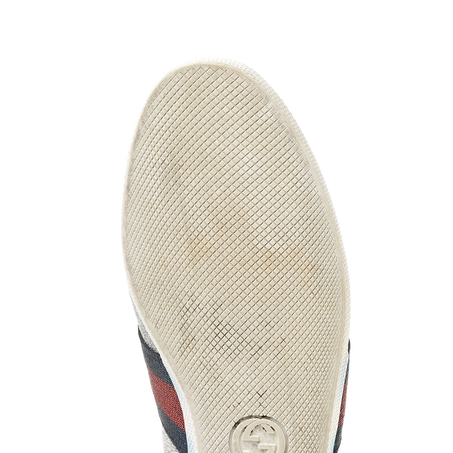 Gucci Glitter Fabric Studded Web Sneakers 38 Silver 10 of 17