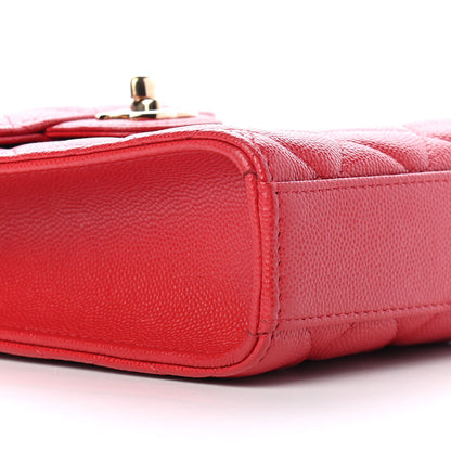 Chanel Caviar Quilted Classic Phone Holder Red 9 of 10