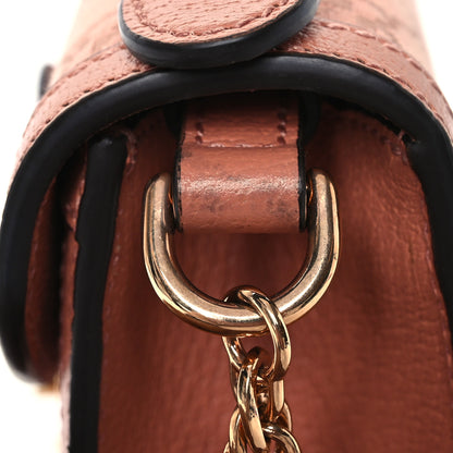 Gucci GG Monogram Textured Dollar Calfskin Mini Ophidia Padlock Top Handle Chain Shoulder Bag Cloche Rose Pink 14 of 16