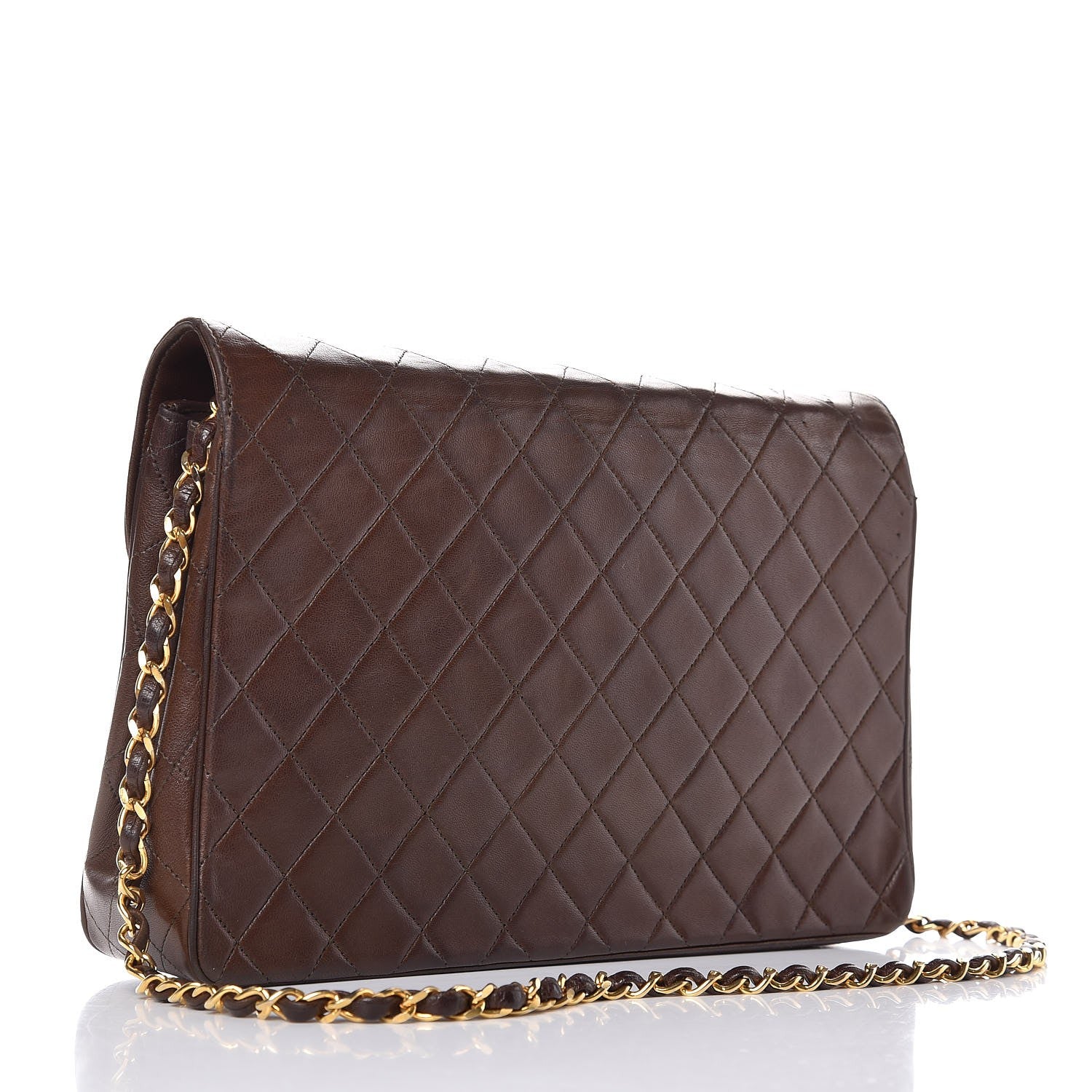 Chanel Lambskin Quilted Jumbo Single Flap Brown 3 of 17