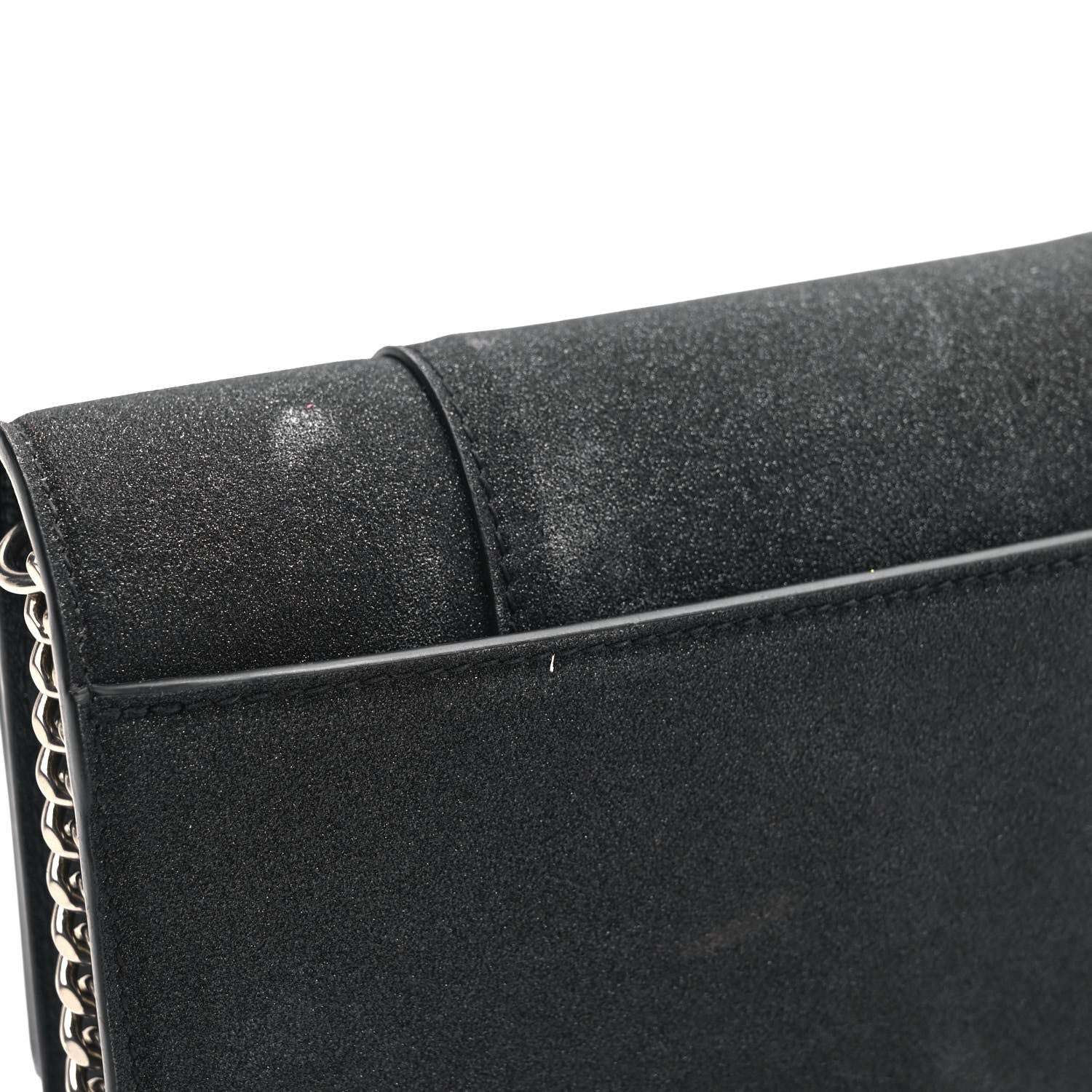 Balenciaga Glitter Fabric Hourglass Chain Bag Black 10 of 11