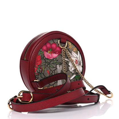 Gucci GG Supreme Monogram Web Flora Mini Ophidia Round Backpack Red 2 of 4