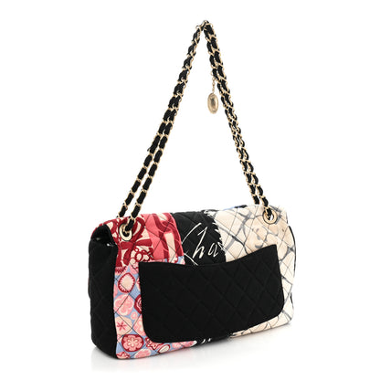 Chanel Fabric Quilted Patchwork Medium Flap Red Black Multicolor 3 of 14