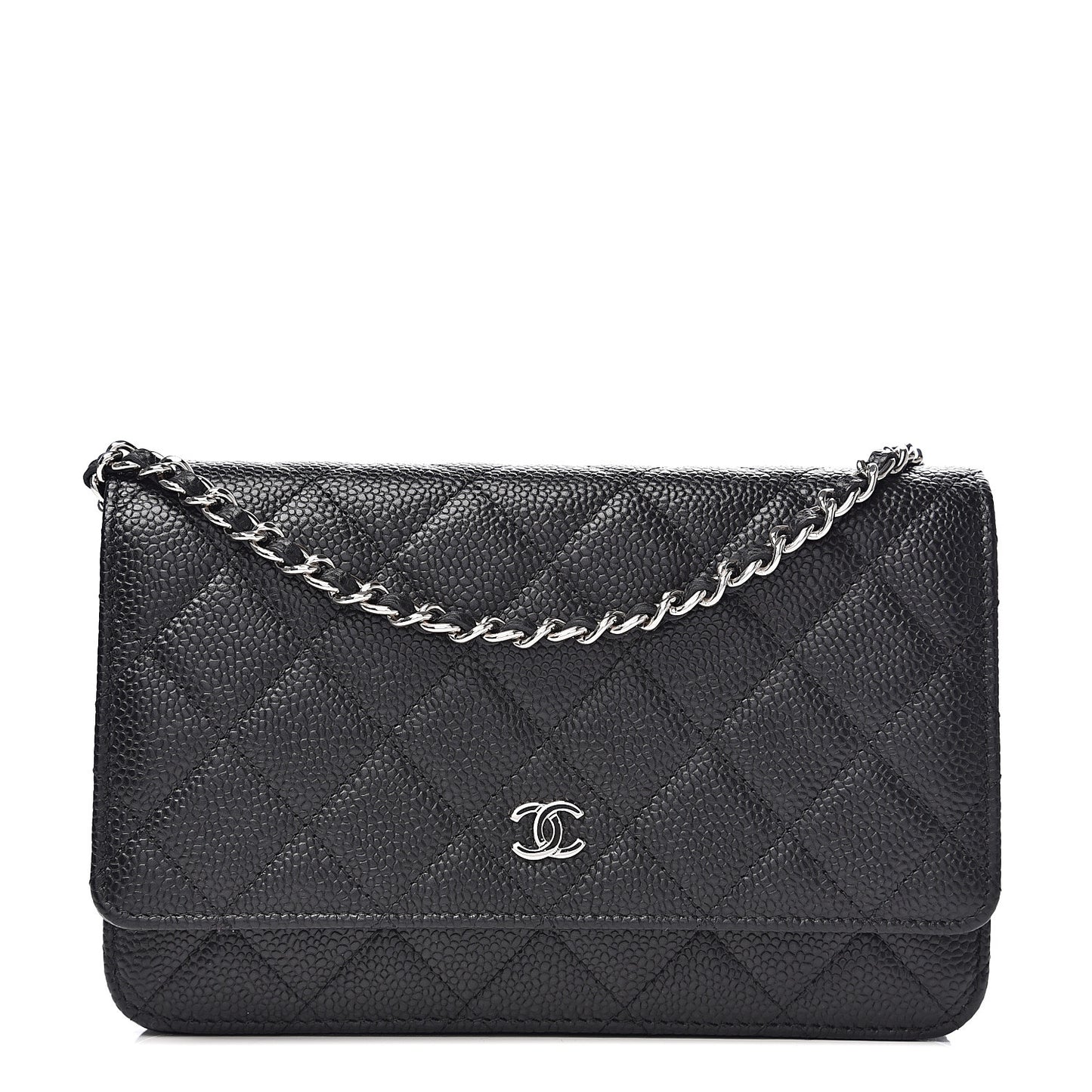 Caviar Quilted Wallet On Chain WOC Black