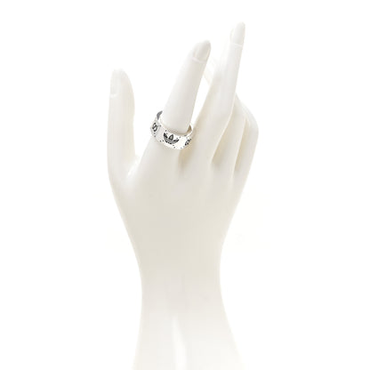 Gucci X ADIDAS Sterling Silver Trefoil GG Monogram Band Ring 53 6.5 2 of 7