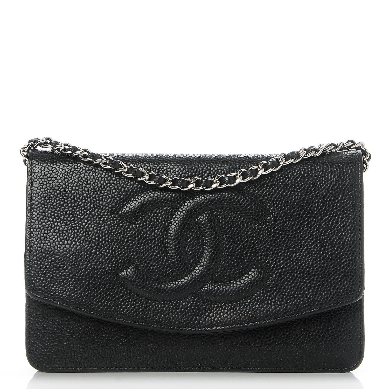 Chanel Caviar Timeless CC Wallet On Chain WOC Black 1 of 9