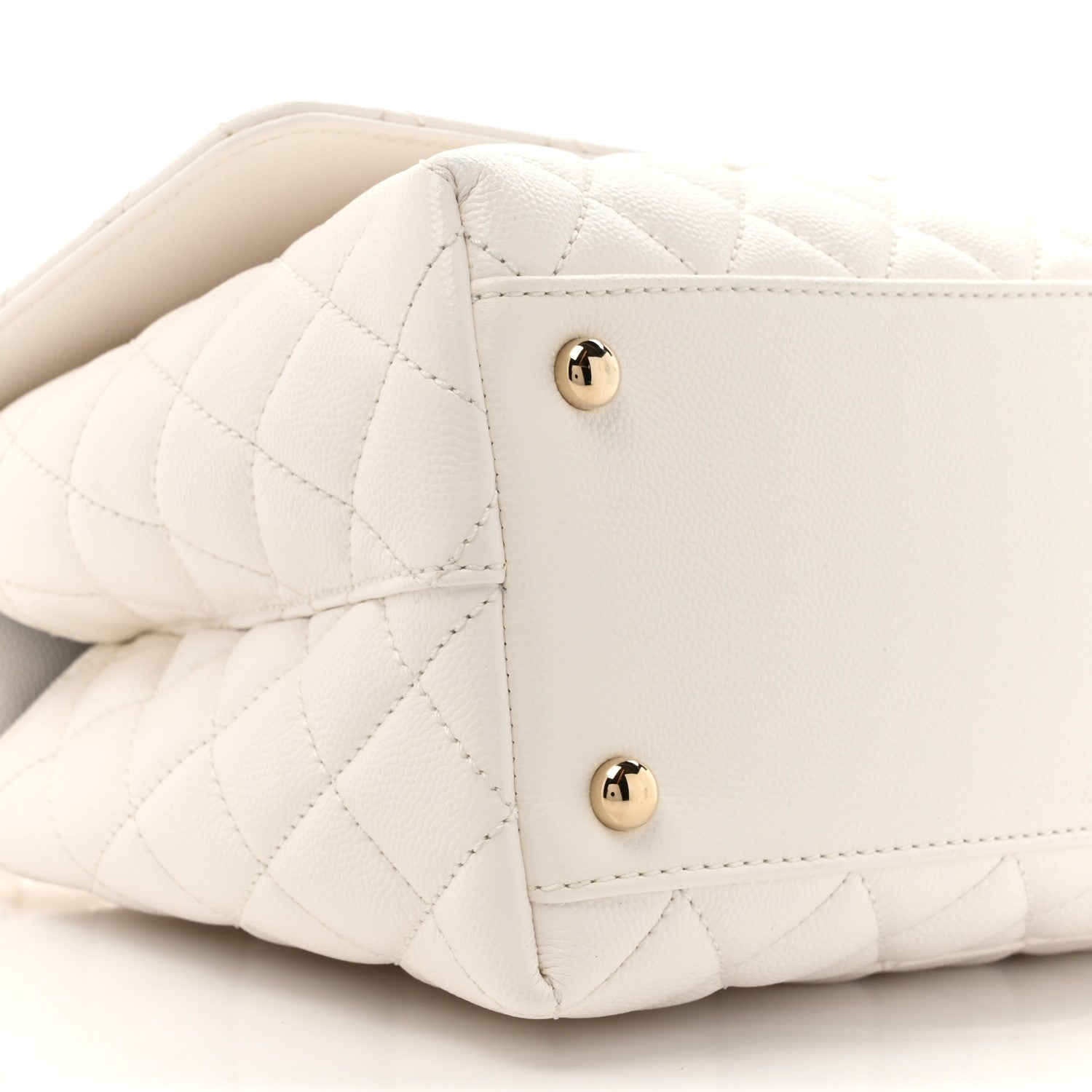 Chanel Caviar Quilted Small Coco Handle Flap White 11 of 11