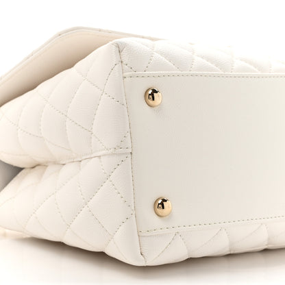 Chanel Caviar Quilted Small Coco Handle Flap White 11 of 11