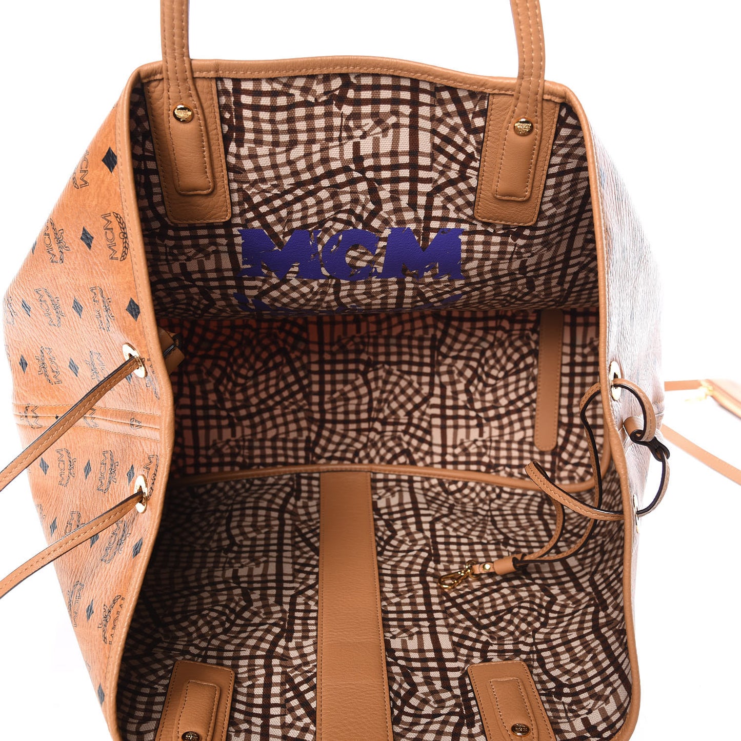 Visetos Large Liz Reversible Shopper Tote Cognac