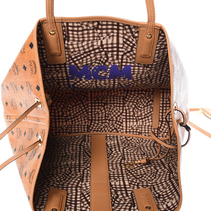 MCM Visetos Large Liz Reversible Shopper Tote Cognac 9 of 12