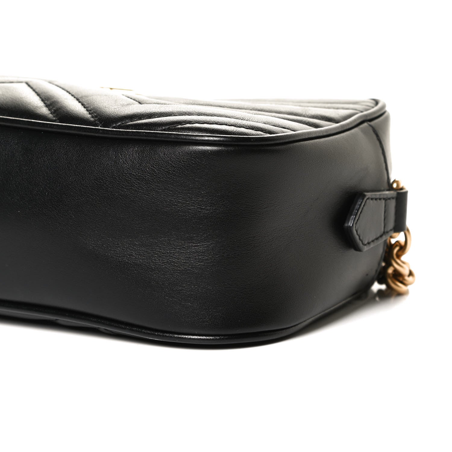 Gucci Calfskin Matelasse Small GG Marmont Chain Shoulder Bag Black 11 of 11