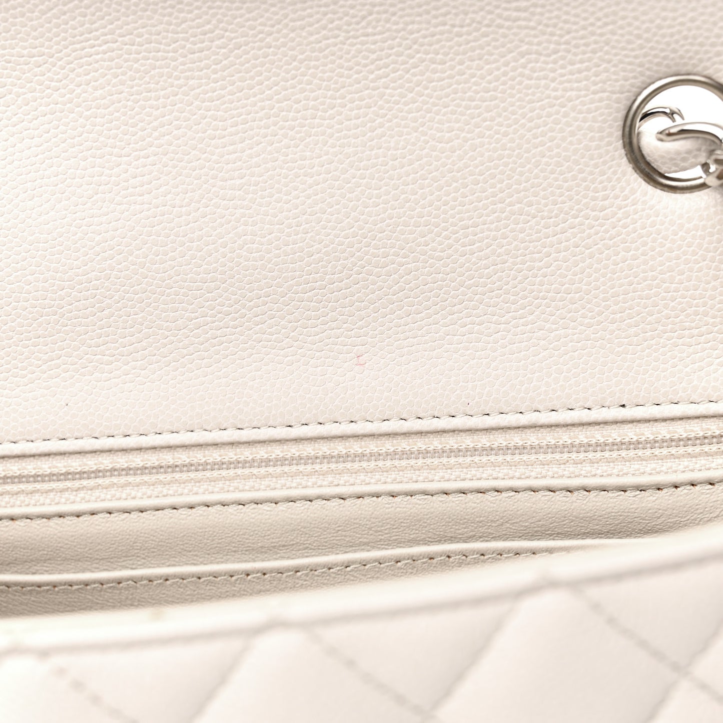 Caviar Quilted Mini Rectangular Flap Ivory