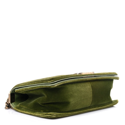 Chanel Velvet Tweed Medium Boy Flap Green 4 of 15