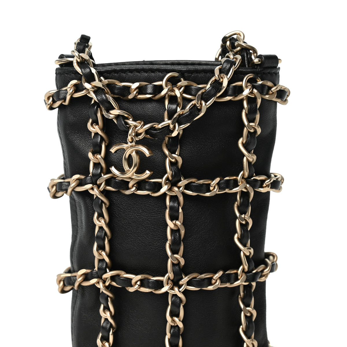 Chanel Lambskin Tech Me Out Clutch With Chain Black 8 of 10