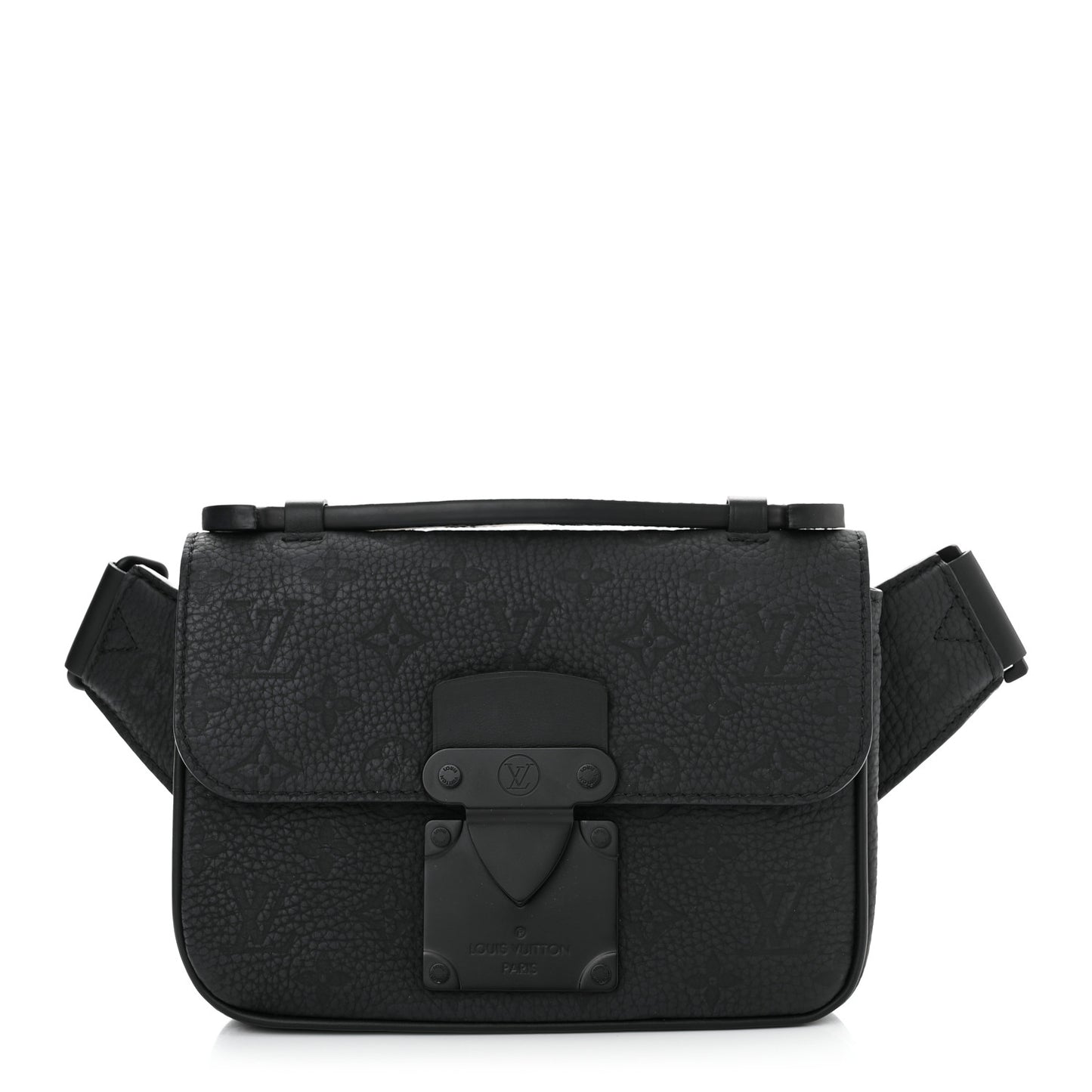 Taurillon Monogram S Lock Sling Bag Black