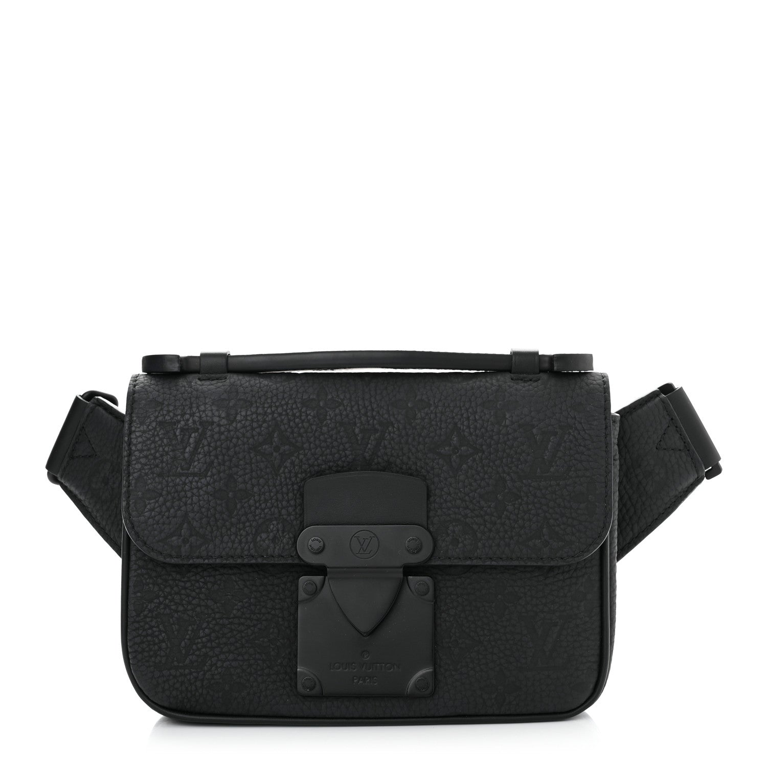 Louis Vuitton Taurillon Monogram S Lock Sling Bag Black 1 of 10