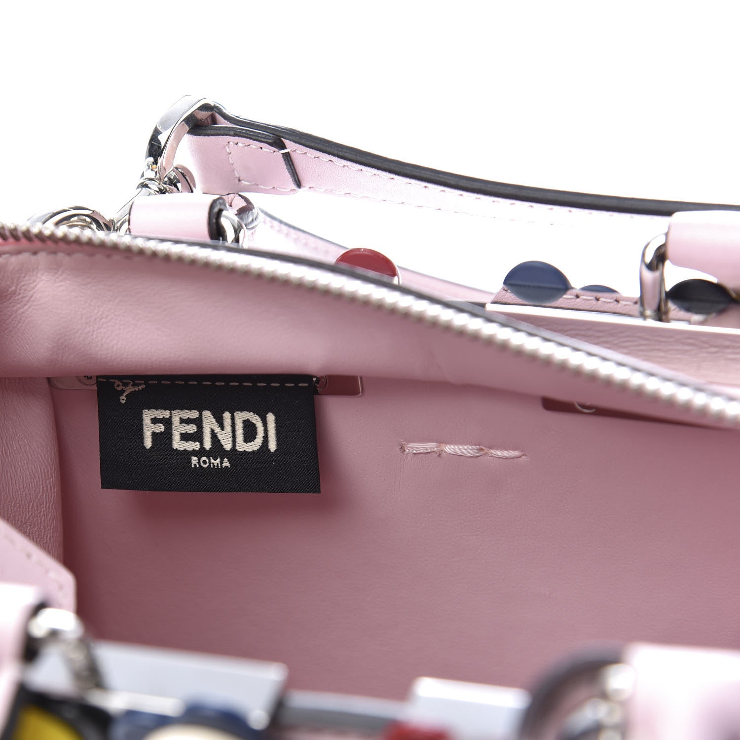 Fendi Vitello Dolce Plexiglass Flowerland Studded Mini 3Jours Tote Peonia Multicolor 8 of 14