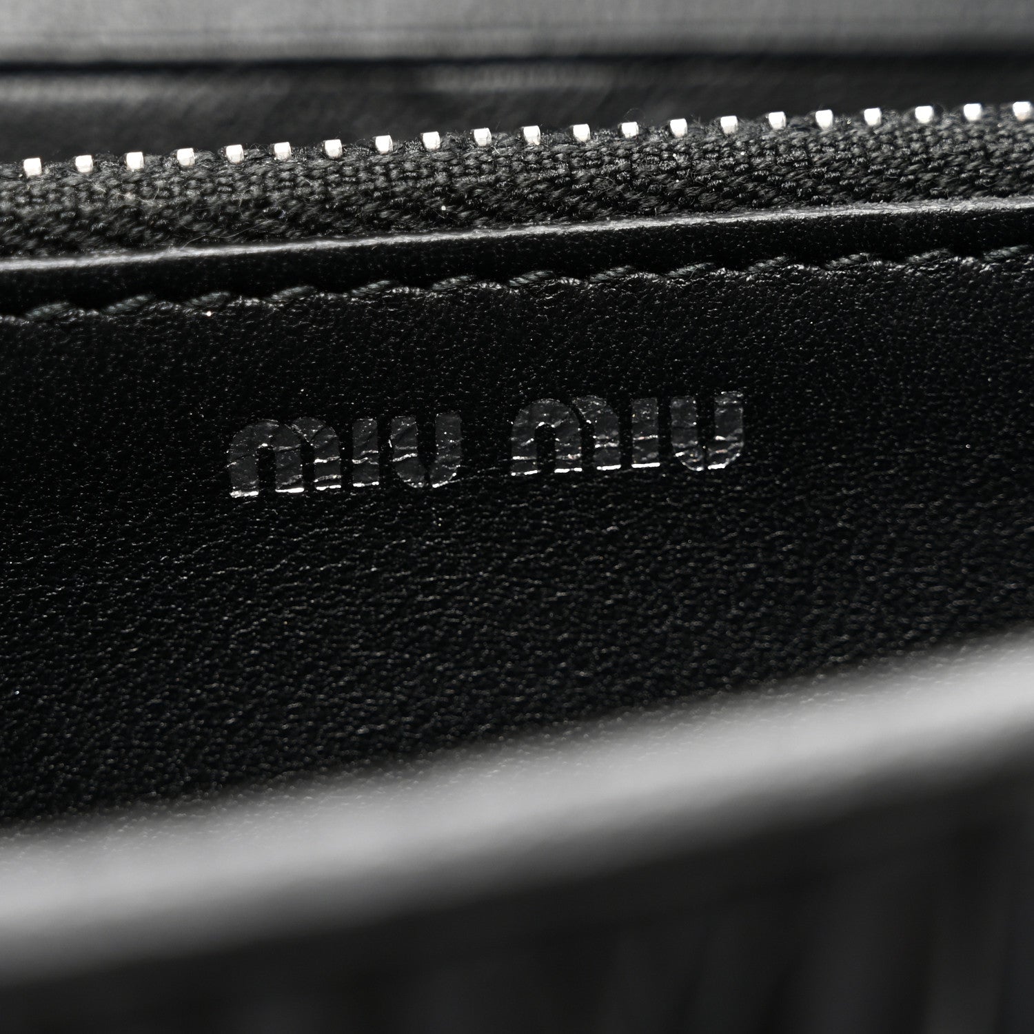 Miu Miu Nappa Matelasse Crystal Logo Continental Wallet Black 6 of 7