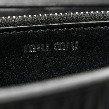 Miu Miu Nappa Matelasse Crystal Logo Continental Wallet Black 6 of 7