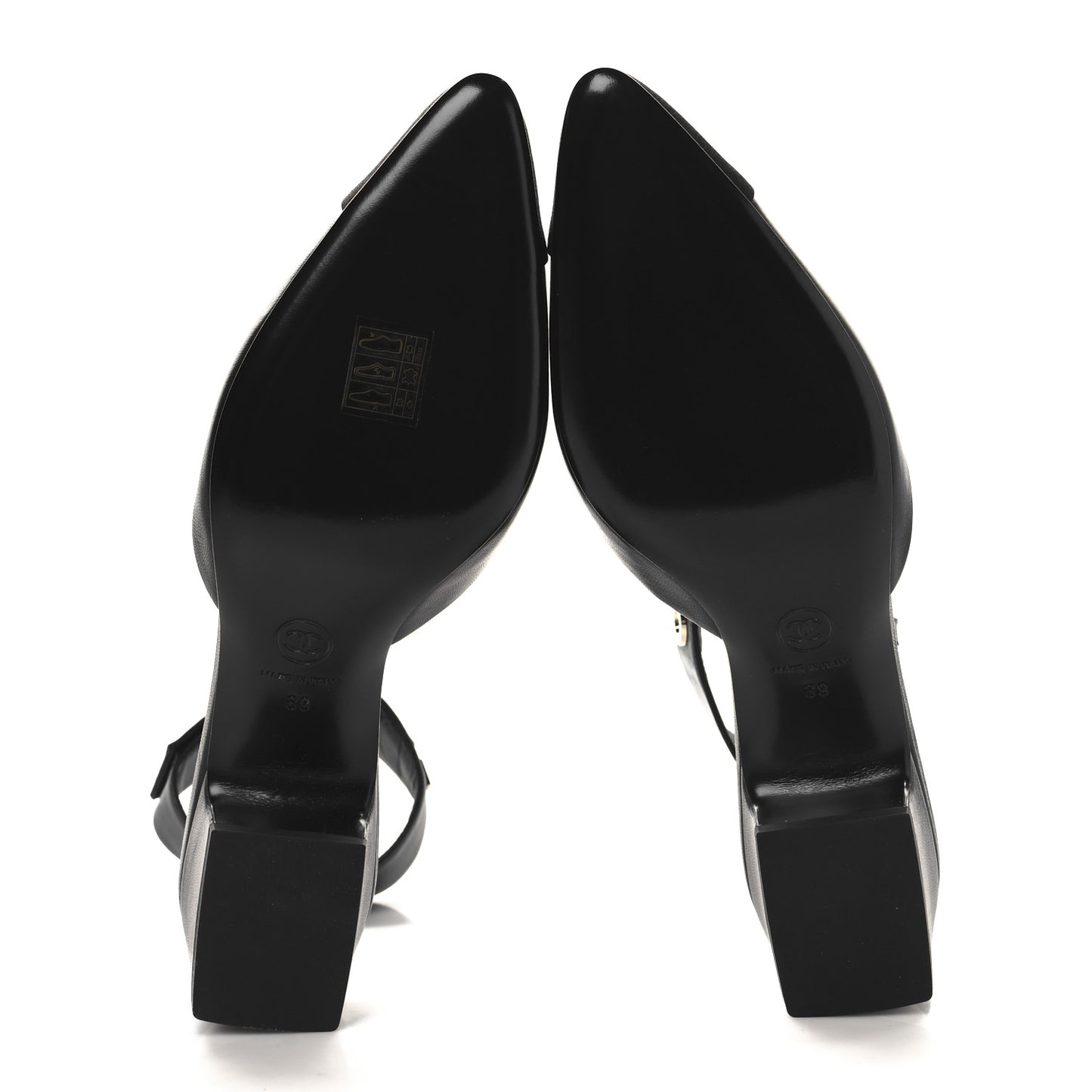 Lambskin Grosgrain Cap Toe Logo Ankle Strap Pumps 39 Black