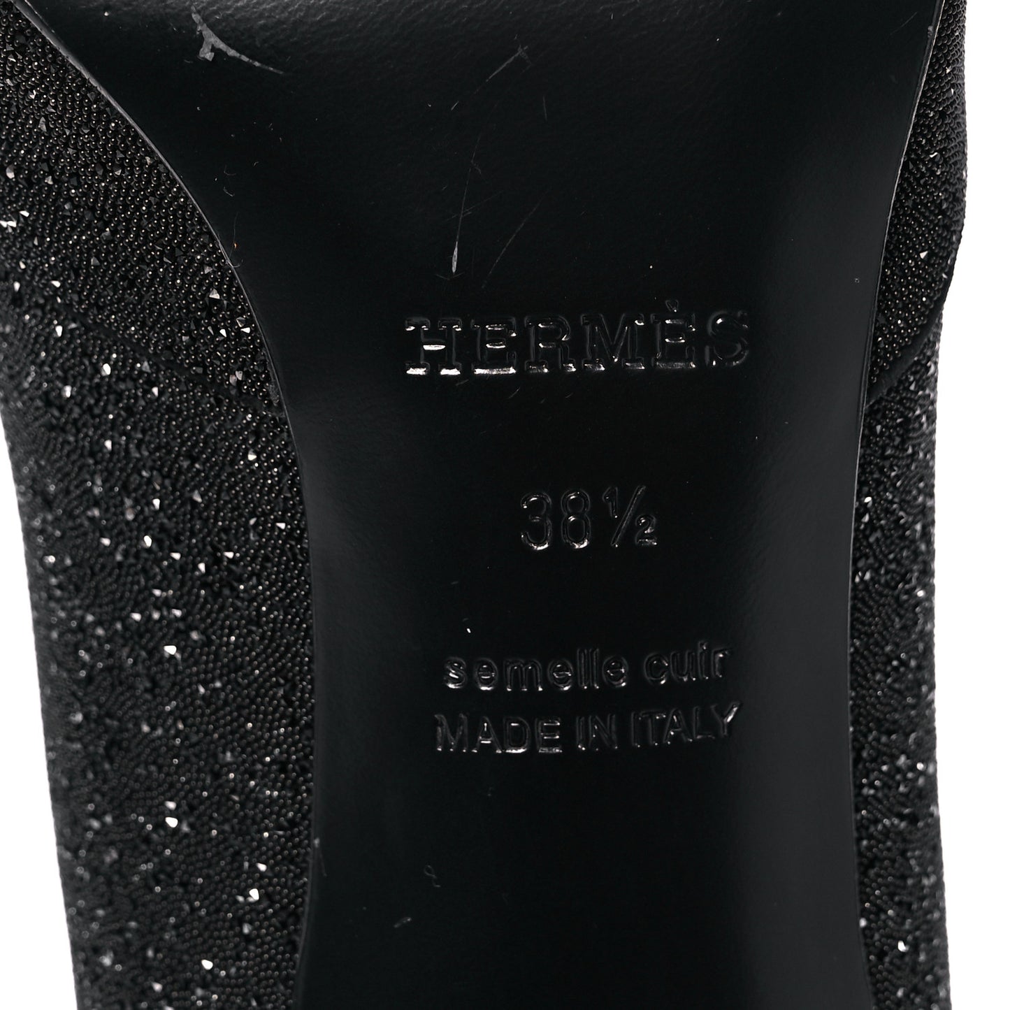 Suede Goatskin Crystal Powder Pumps 38.5 Black