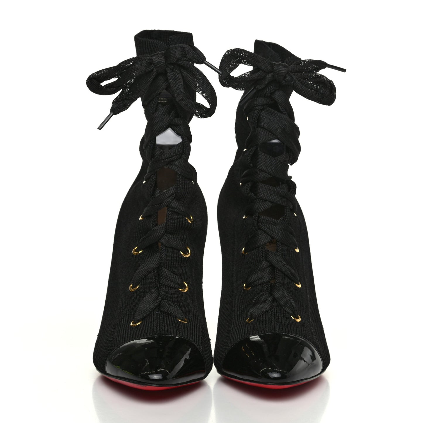 Patent Maille Tricot Frenchie 100 Ankle Boots 37.5 Black