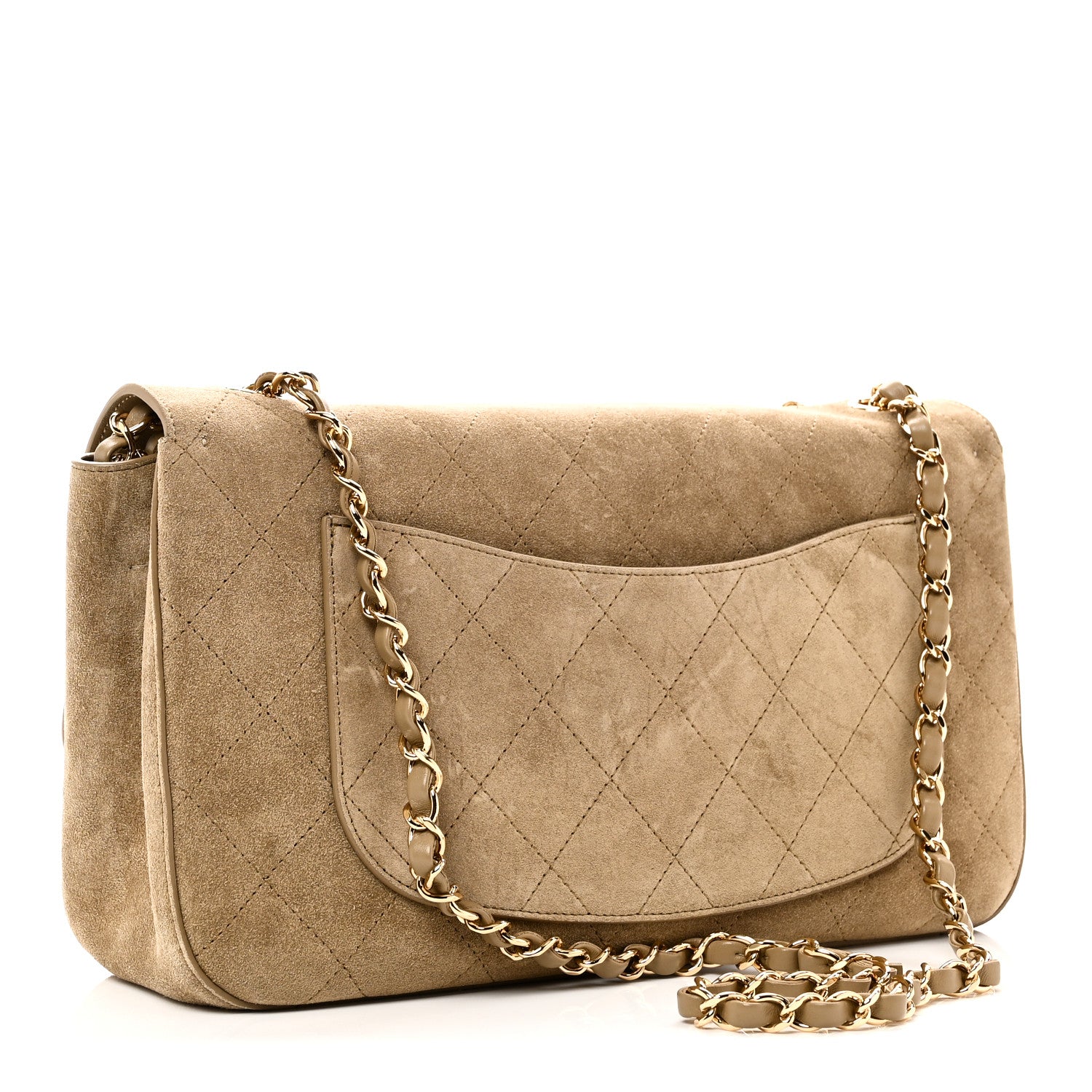 Chanel Suede Calfskin Small Souplissimo Maxi Flap Dark Beige 3 of 11