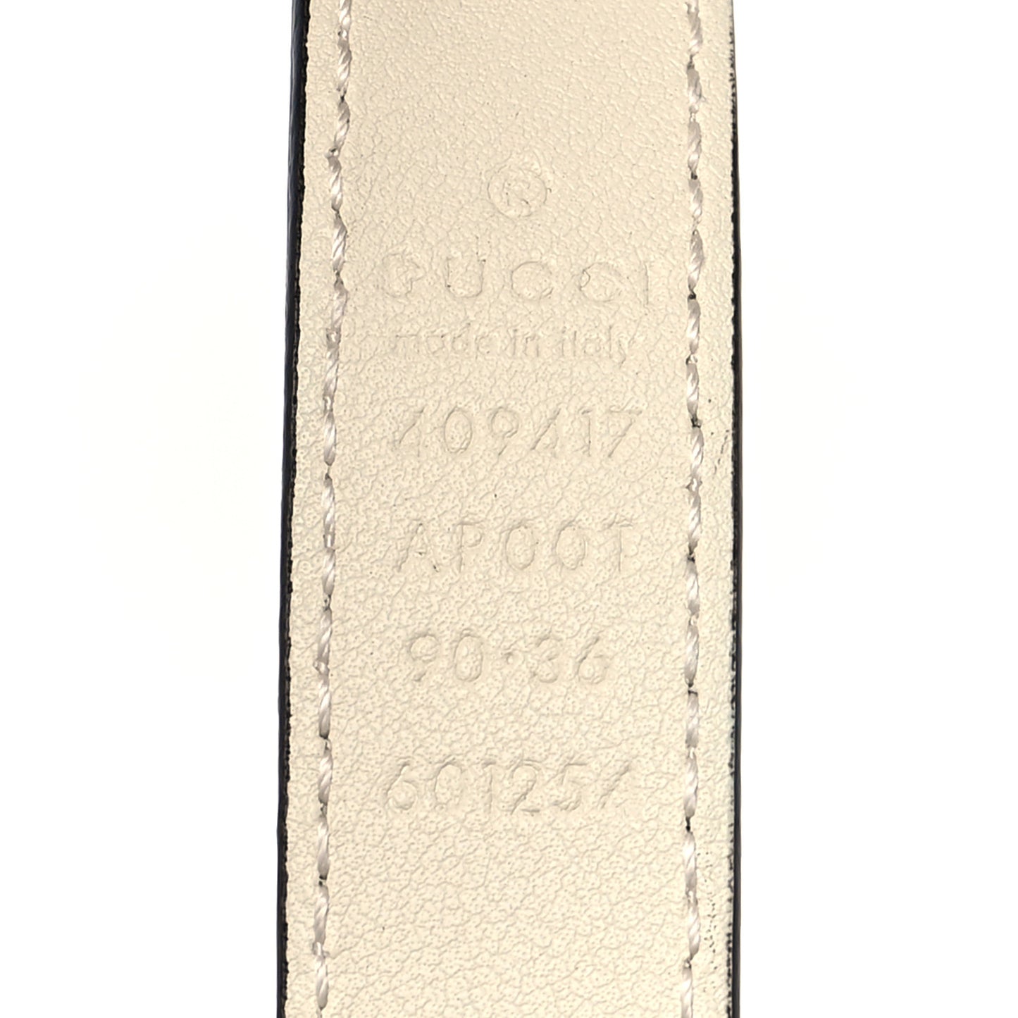 Calfskin Double G 20mm Belt 90 36 Mystic White