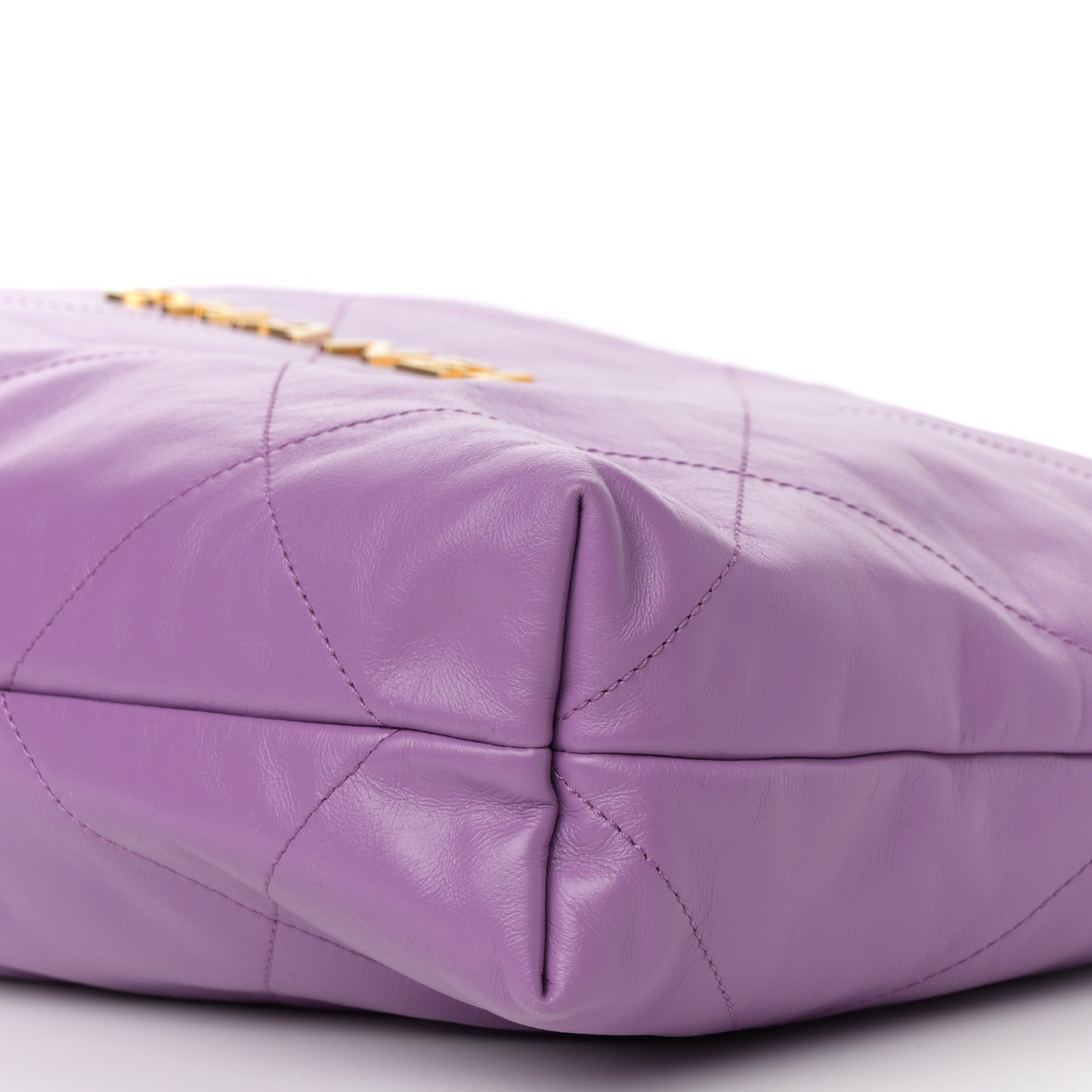 Shiny Calfskin Quilted Chanel 22 Purple