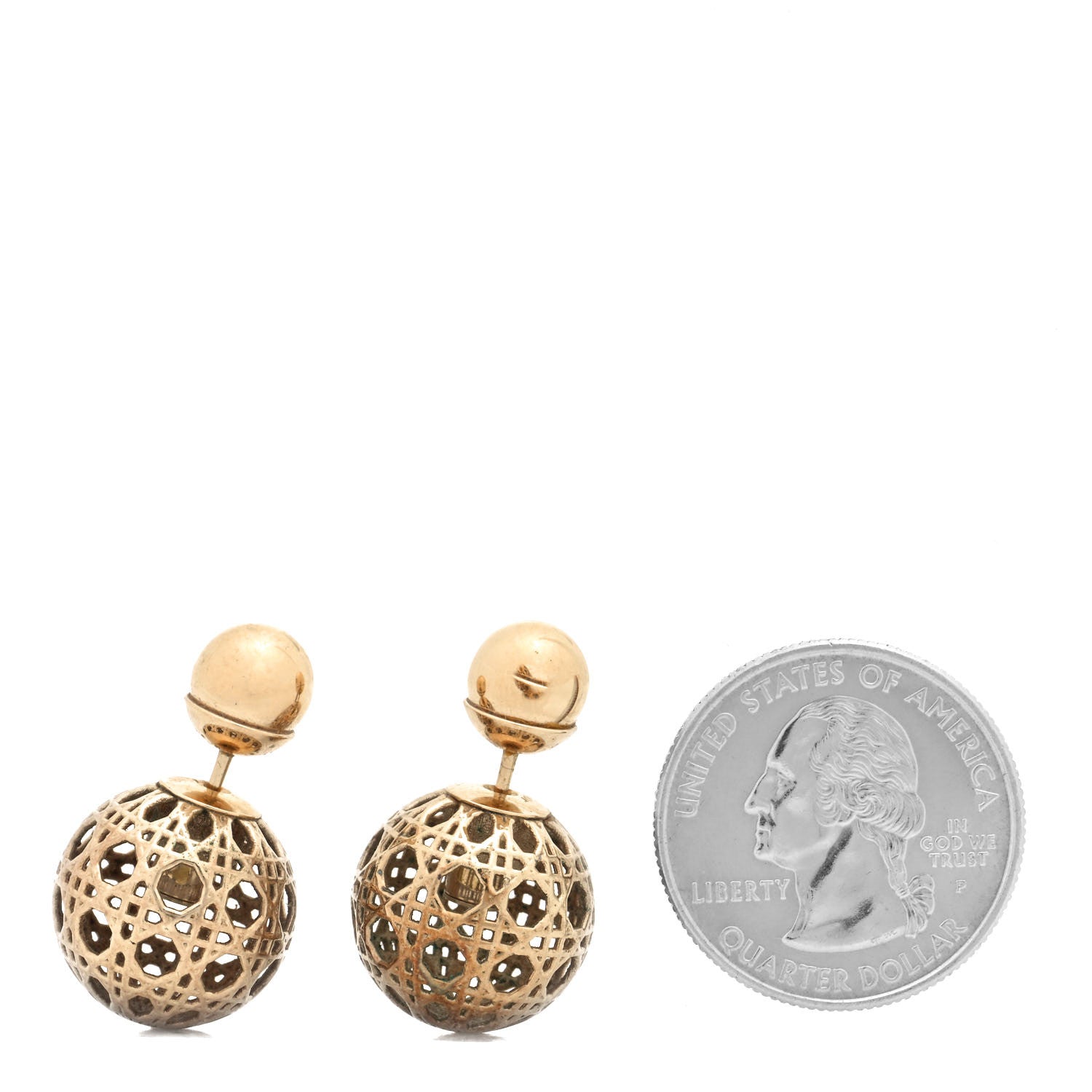 Christian Dior Cannage Mise En Dior Tribal Earrings Gold 2 of 4