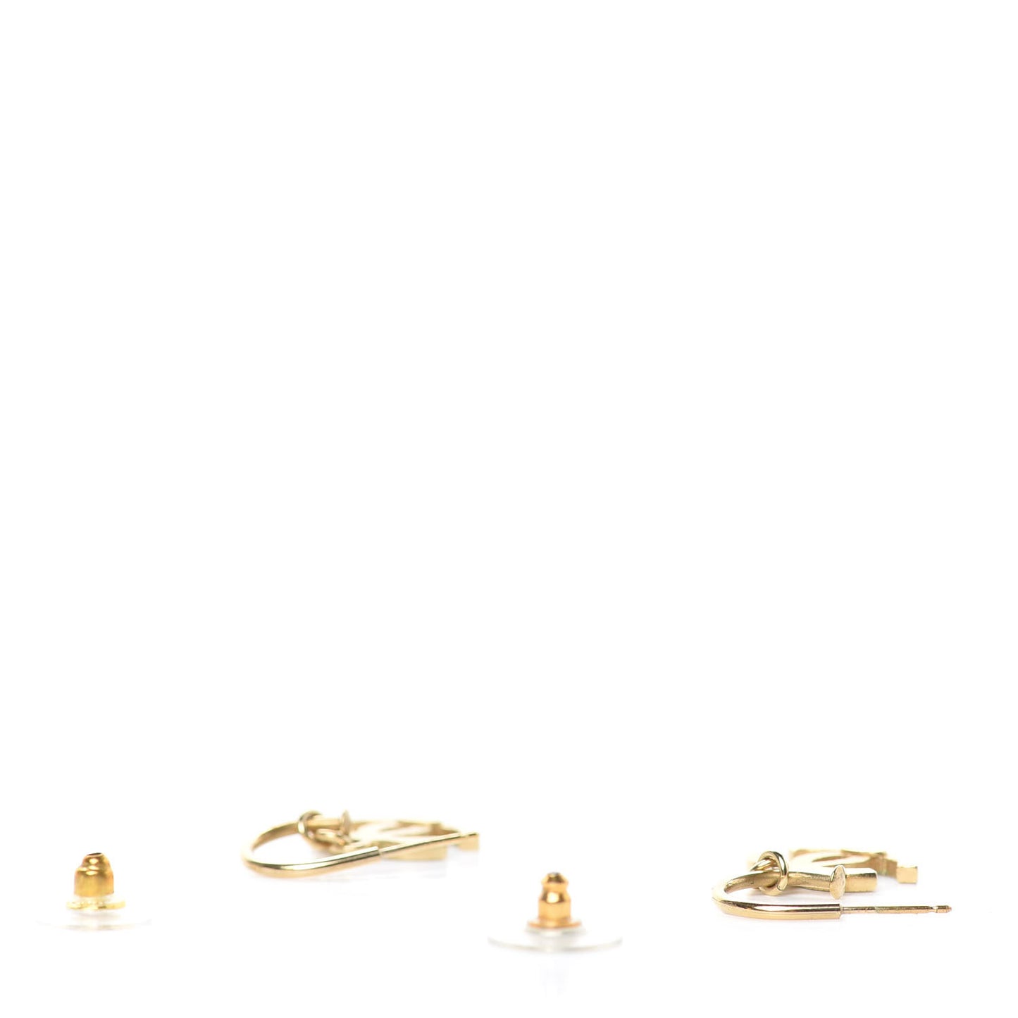 Crystal CC Drop Earrings Gold