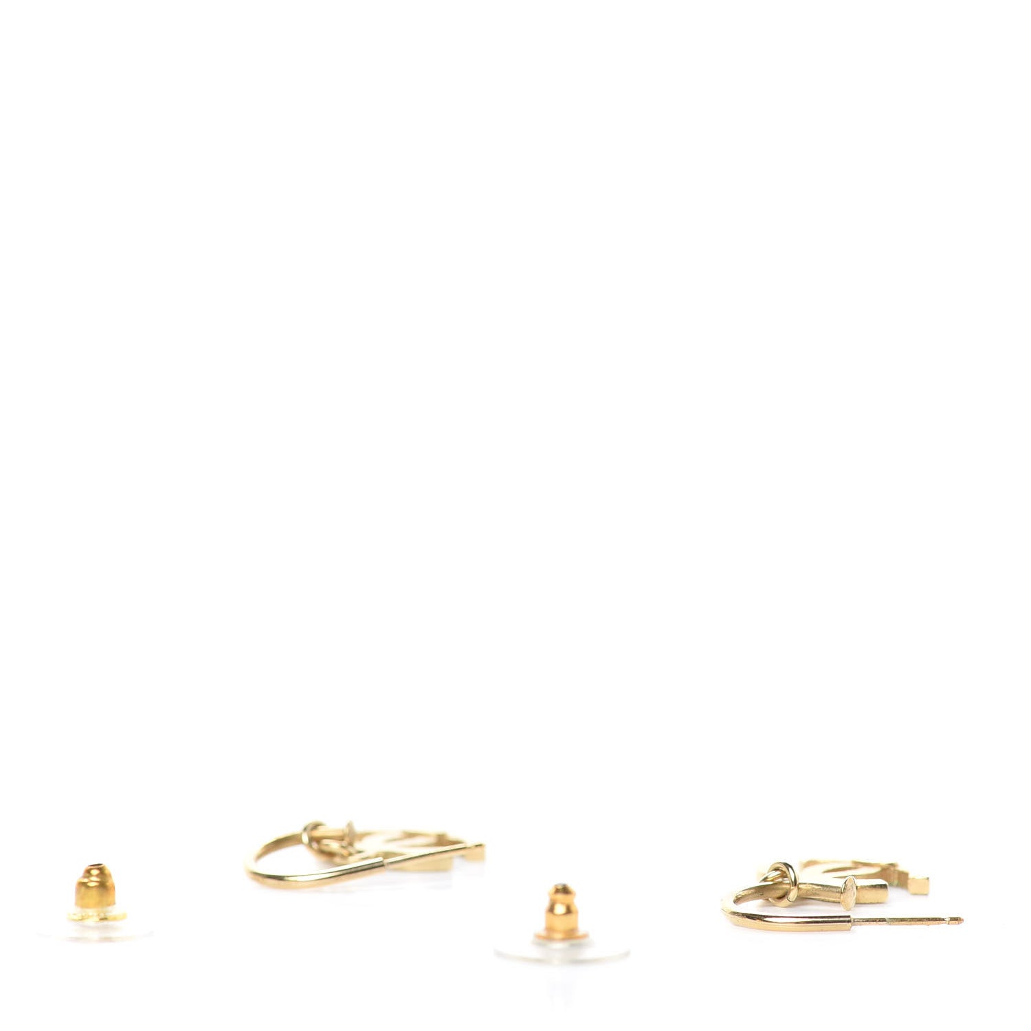 Chanel Crystal CC Drop Earrings Gold 3 of 7