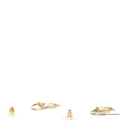 Chanel Crystal CC Drop Earrings Gold 3 of 7