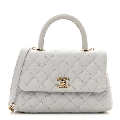 Chanel Caviar Quilted Mini Coco Handle Flap Light Grey 1 of 11