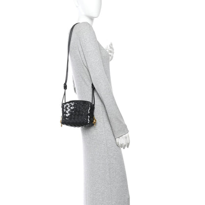 Bottega Veneta Polished Nappa Intrecciato Metallic Knot Mini Loop Camera Bag Black 2 of 12