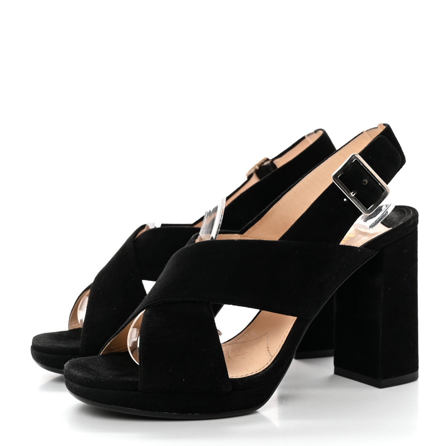Suede Platform Sandals 38 Black